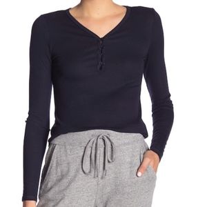 Splendid V-Neck Long Sleeve Tee